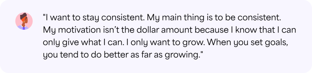 donor testimonial about the importance of consistent giving